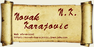 Novak Karajović vizit kartica